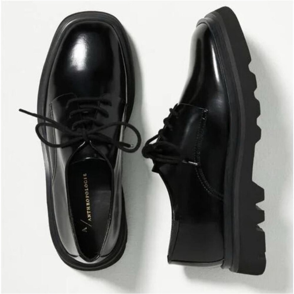 Maeve by Anthropologie Rhys Classic Lace Up Oxford size 9.5 / EU 40 Black GUC